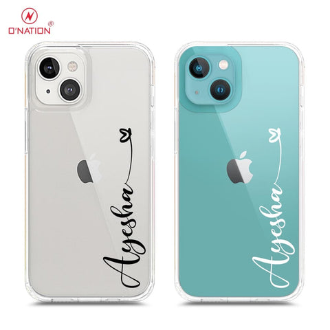 iPhone 14 Plus Cover - Personalised Name Series - 8 Designs - Clear Phone Case - Soft Silicon Borders