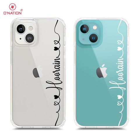 iPhone 14 Plus Cover - Personalised Name Series - 8 Designs - Clear Phone Case - Soft Silicon Borders