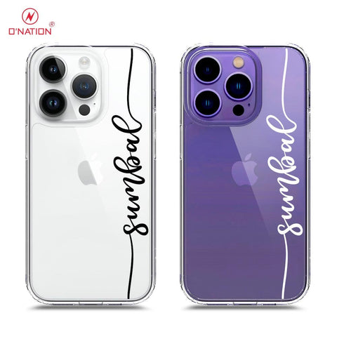 iPhone 14 Pro Max Cover - Personalised Name Series - 8 Designs - Clear Phone Case - Soft Silicon Borders