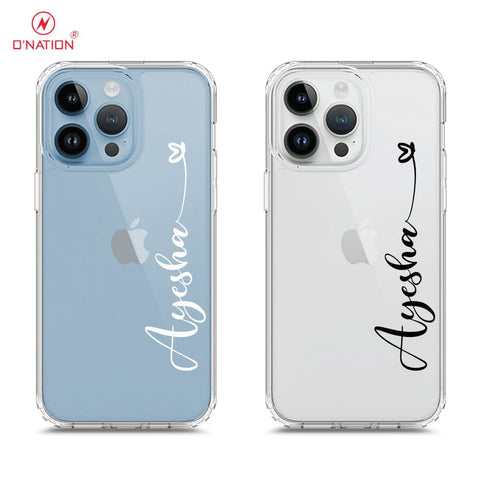 iPhone 15 Pro Cover - Personalised Name Series - 8 Designs - Clear Phone Case - Soft Silicon Borders