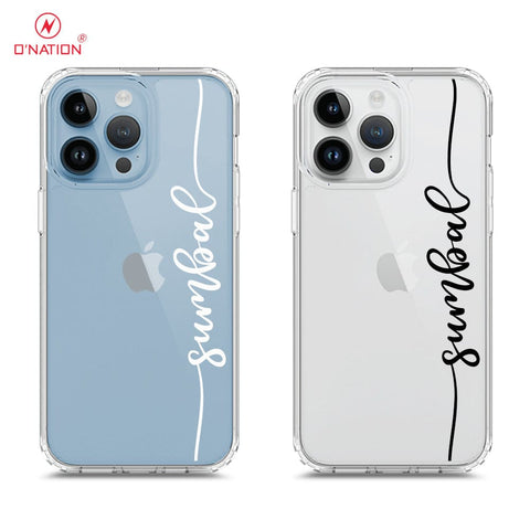iPhone 15 Pro Cover - Personalised Name Series - 8 Designs - Clear Phone Case - Soft Silicon Borders