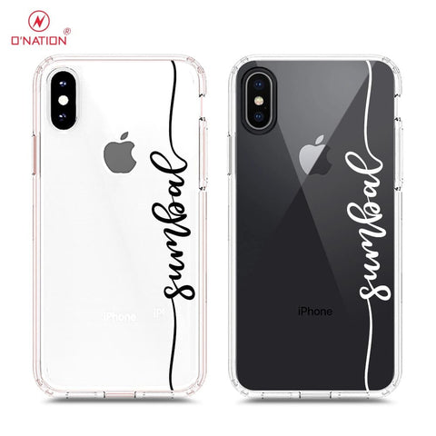 iPhone XS / X Cover - Personalised Name Series - 8 Designs - Clear Phone Case - Soft Silicon Borders