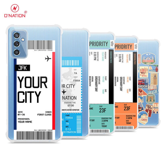 Samsung Galaxy M52 5G Cover - Personalised Boarding Pass Ticket Series - 5 Designs - Clear Phone Case - Soft Silicon Borders