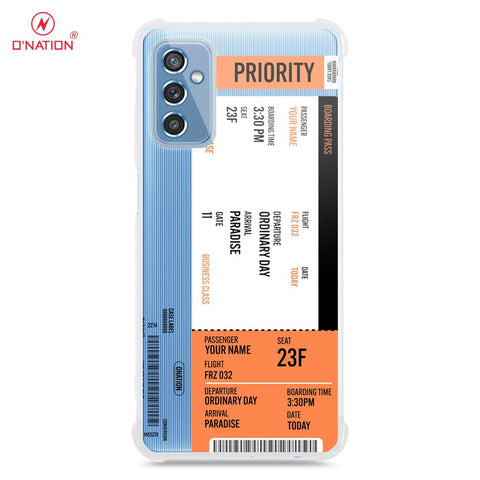 Samsung Galaxy M52 5G Cover - Personalised Boarding Pass Ticket Series - 5 Designs - Clear Phone Case - Soft Silicon Borders
