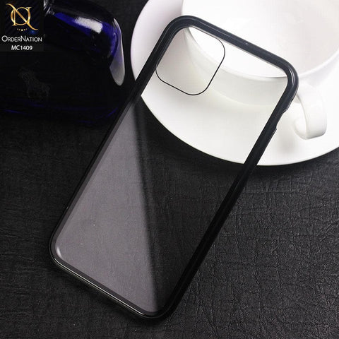 Luxury HQ Magnetic Back Glass Case For iPhone 11 Pro - No Glass On Screen Side - Black