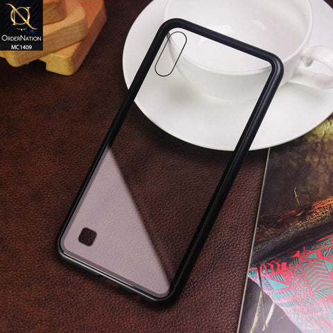 Luxury HQ Magnetic Back Glass Case For Samsung Galaxy M10 - No Glass On Screen Side - Black