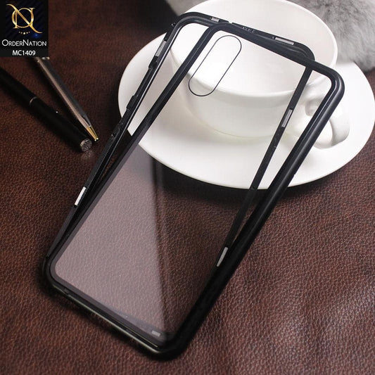 Luxury HQ Magnetic Back Glass Case For Vivo S1 - No Glass On Screen Side - Black g45