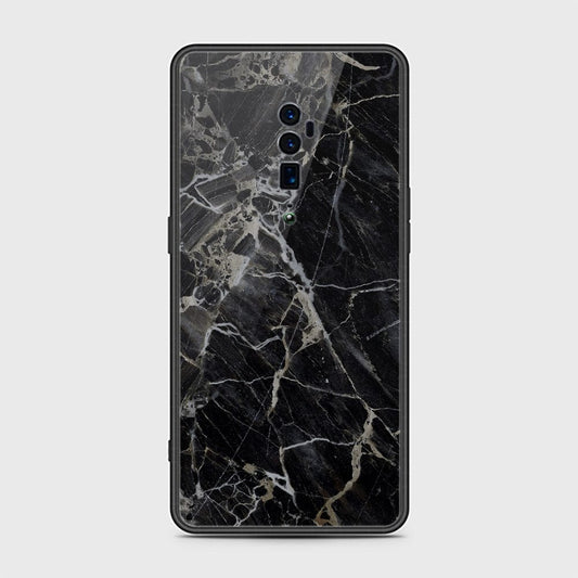 Oppo Reno 10x Zoom Cover- Black Marble Series - HQ Premium Shine Durable Shatterproof Case - Soft Silicon Borders