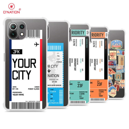 Xiaomi Mi 11 Cover - Personalised Boarding Pass Ticket Series - 5 Designs - Clear Phone Case - Soft Silicon Borders