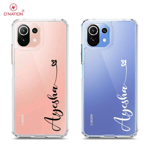 Xiaomi Mi 11 Lite Cover - Personalised Name Series - 8 Designs - Clear Phone Case - Soft Silicon Borders
