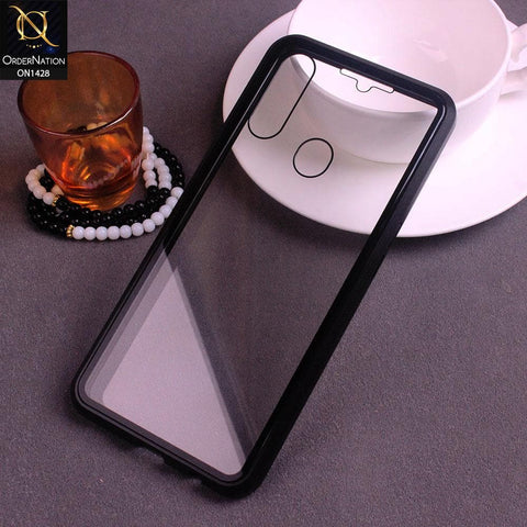 Oppo A31 Cover - Black - Latest Magnetic Case With Two-Sided Tempered Glass For Screen And Back 360 Full Protection Cover