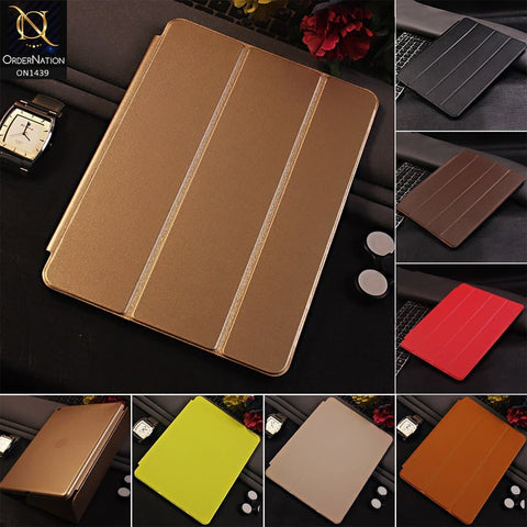PU Leather Smart Book Foldable Case For iPad Air (1st gen) 9.7-inch (2013) - Golden