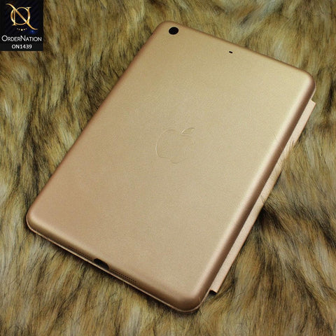 PU Leather Smart Book Foldable Case For iPad Mini 3 / 2 / 1 - Golden