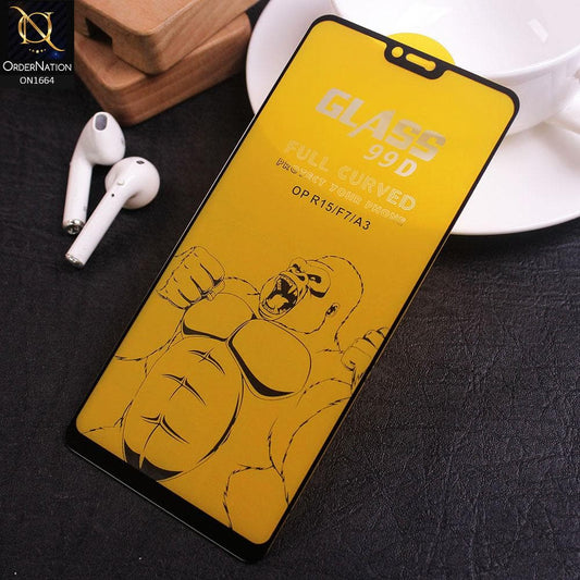 Oppo F7 Cover - Black - Xtreme Quality 99D Tempered Glass With 9H Hardness