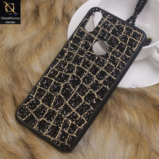 Sparkle Glitter Bling Bling Fashion Pattern Soft Case For Vivo V11i - Black