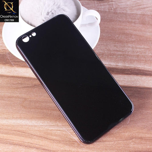 iPhone 6s Plus / 6 Plus Cover - Black - Shiny Tempered Glass Soft Case