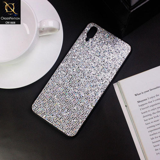 Unique Rhinestone Shiny Sparkle Back Shell Case For Vivo Y93 - Silver