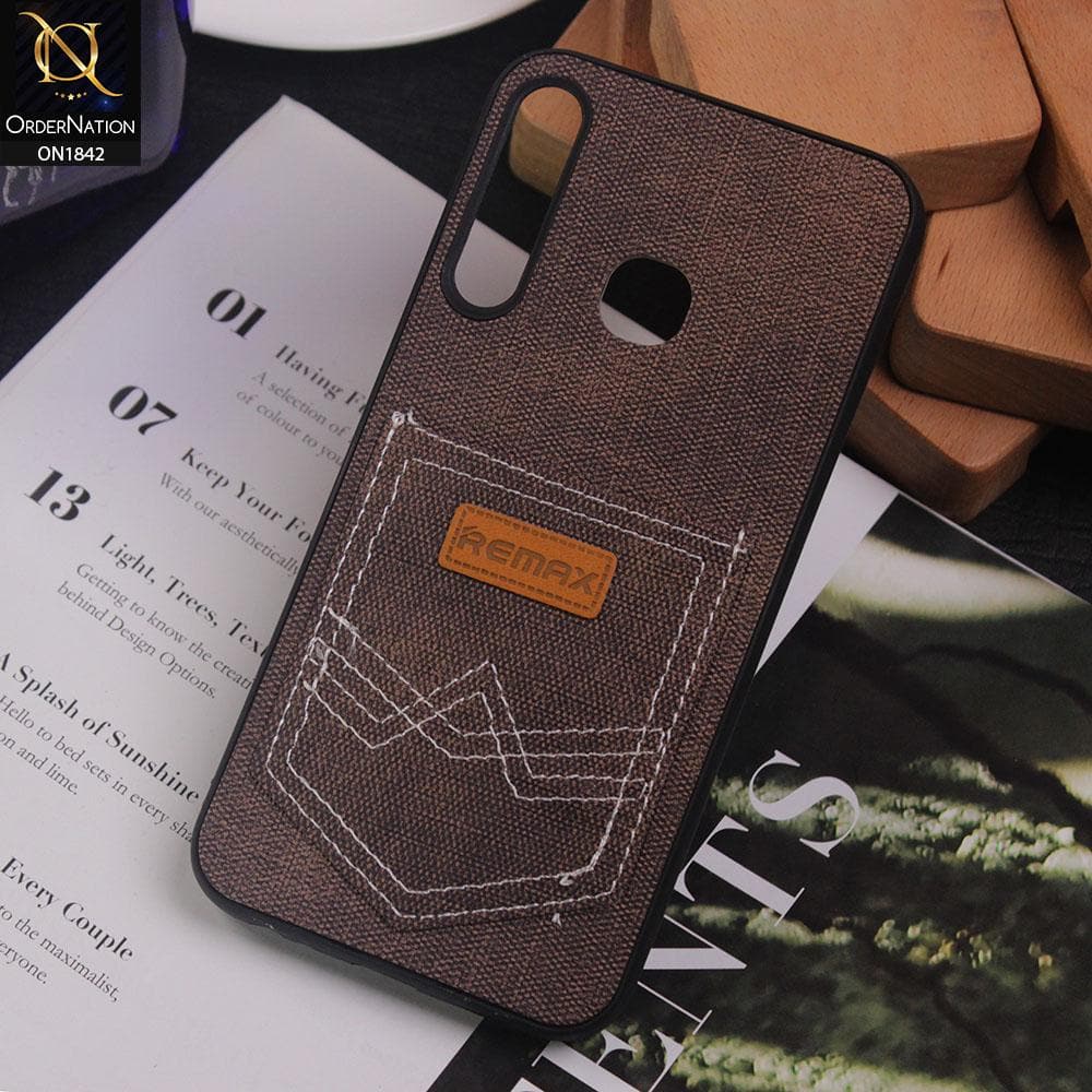 Jeans Texture With Card Pocket Back Case For Infinix Smart Plus