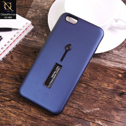 iPhone 6s Plus / 6 Plus - Blue - Stylish Slide Finger Grip With Metal Kickstand Case