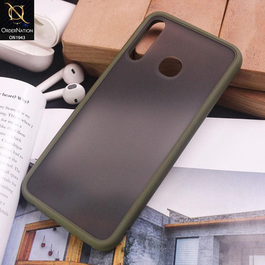 Infinix Hot 8 Cover - Light Green - Soft Colorful Border Semi Transparent Back Shell Case