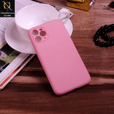 iPhone 11 Pro Cover - Baby Pink - Matte Shockproof Sillica Gel Soft Case