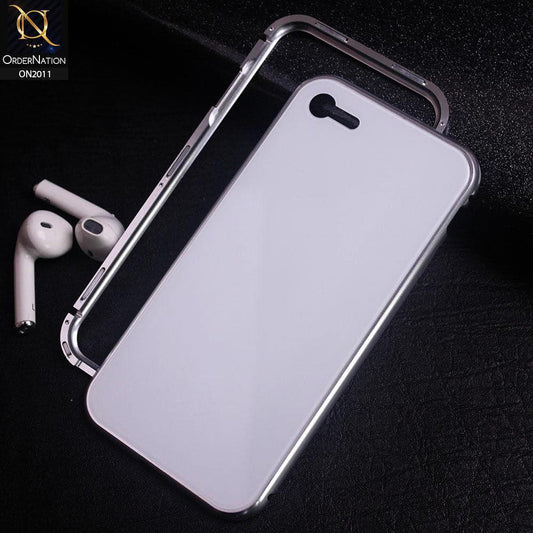 iPhone 8 / 7 Cover - White - Glossy Candy Shell Shockproof Metal Magnetic Bumper Case