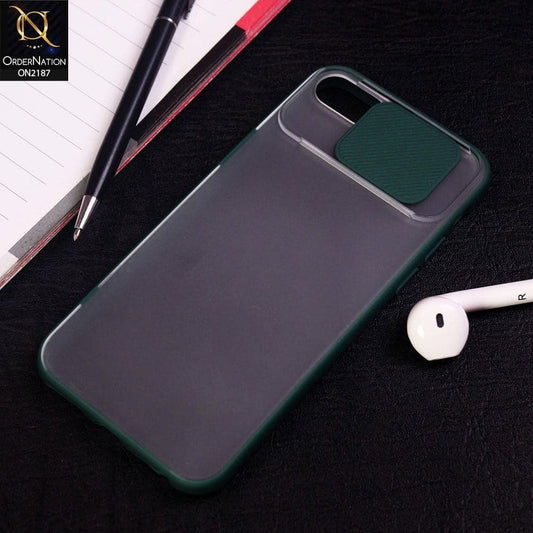 iPhone 6S / 6 Cover - Green - Translucent Matte Shockproof Camera Slide Protection Case