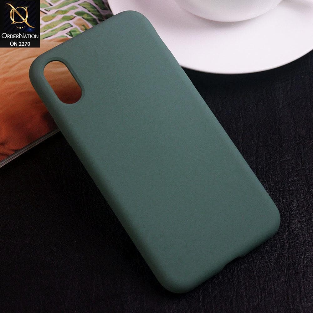 iPhone XS Max Cover Pine Green Silicon Matte Candy Color Soft