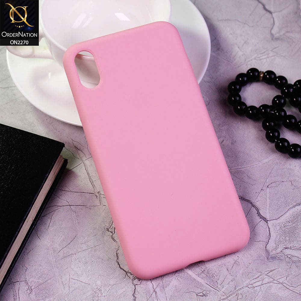 iPhone XS Max Cover Pink Design Silicon Matte Candy Color Soft
