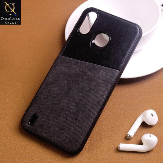 Infinix Smart 4 Cover - Black - Dual Town Leather Stylish Soft Case