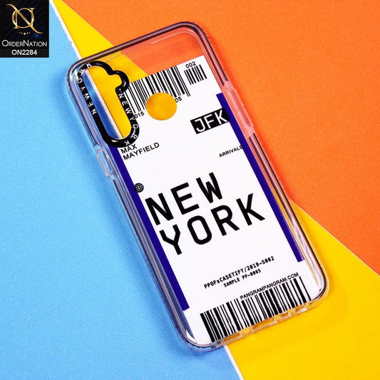 Realme 5s Cover - Design 2 - V2 Trendy City Travel Pane Strip Bar Code Style Case
