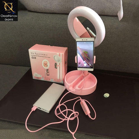 Pink - 16 cm - Ring Light - G3 Appearance Live Makeup Desk Lamp