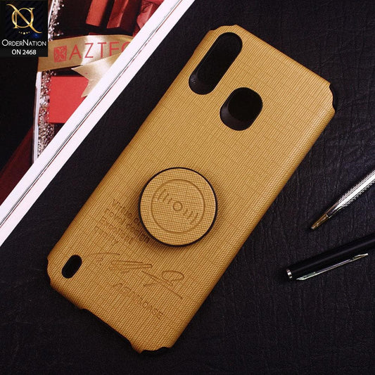 Infinix Smart 4 Cover - Yellow - New Stylish Febric Texture Case with Mobile Holder