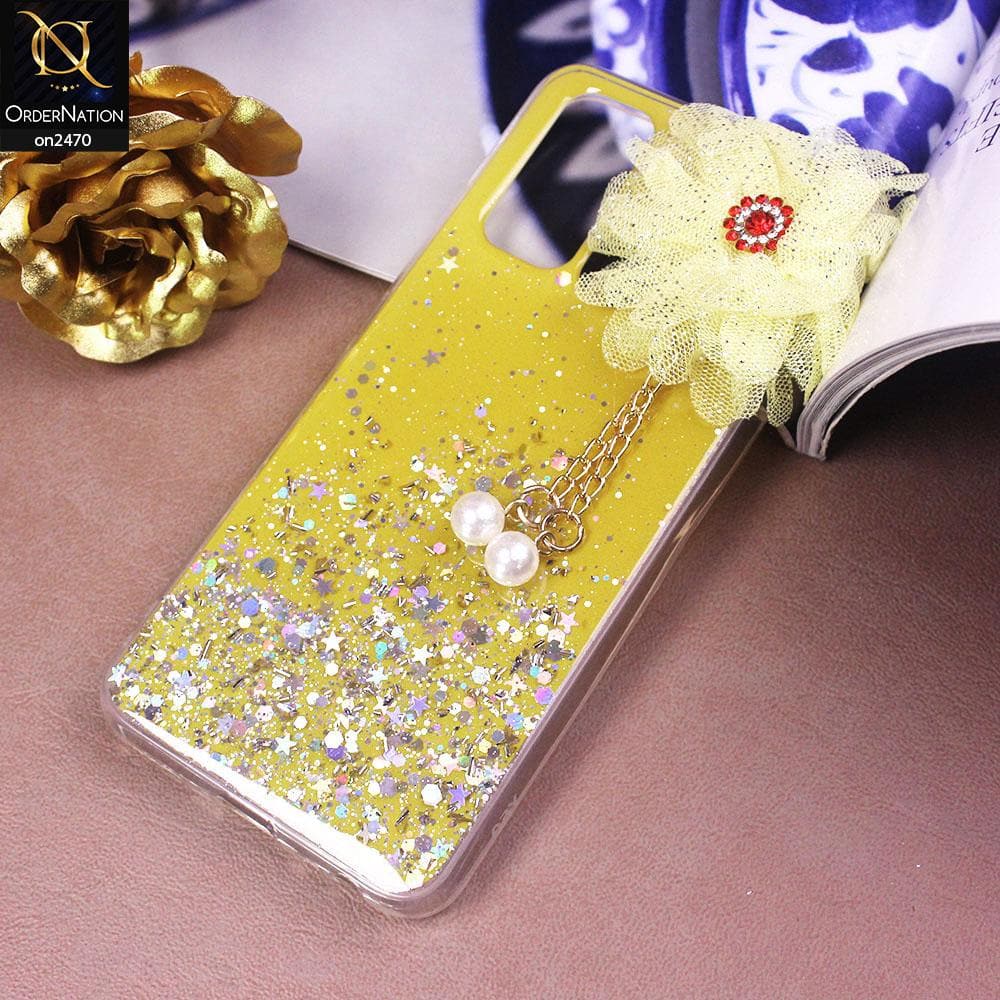 Vivo Y50 Cover Design Fancy Flower Bling Glitter Rinestone