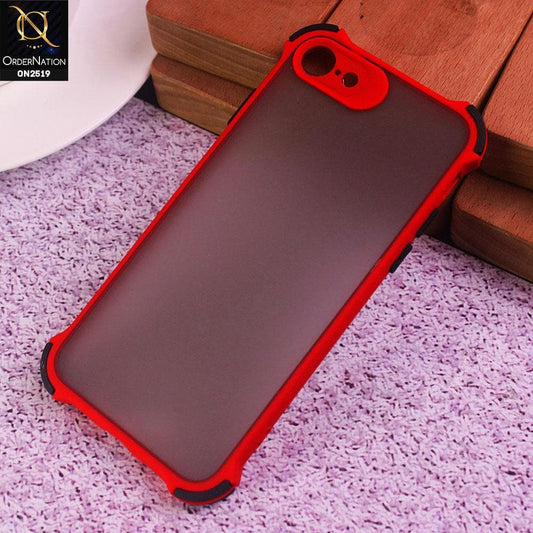 iPhone 8 / 7 Cover - Red - Translucent Matte Shockproof Full Camera Protection Case