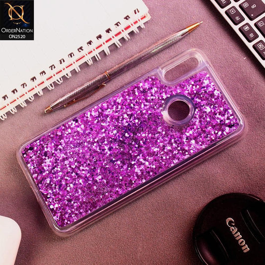 Huawei Y7 Prime 2019 / Y7 2019 / Y7 Pro 2019 Cover - Purple - New Fashion Style Liquid Water Glitter Case