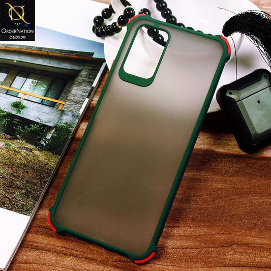 Infinix Note 8i Cover - Dark Green - Translucent Matte Shockproof Camera Ring Protection Case