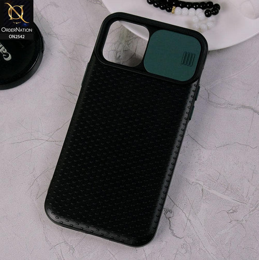 iPhone 11 - Green - New Style Dotted Texture Camera Slider Back Soft Case
