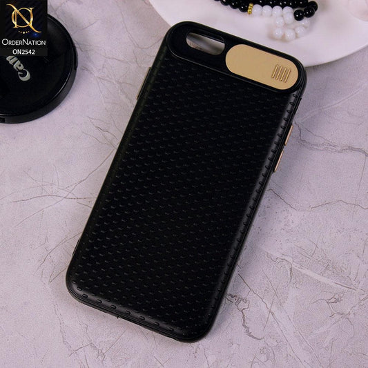 iPhone 6S / 6 - Golden - New Style Dotted Texture Camera Slider Back Soft Case
