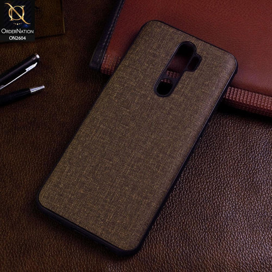 Oppo A5 2020 Cover - Brown - New Fabric Soft Silicone Logo Case
