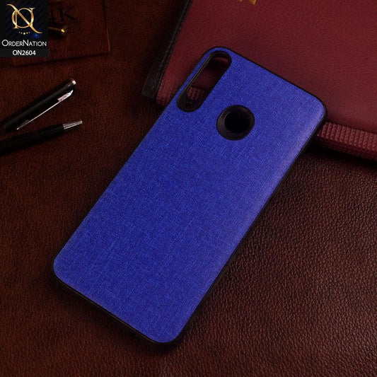 Huawei Y7P Cover - Blue - New Fabric Soft Silicone Logo Case