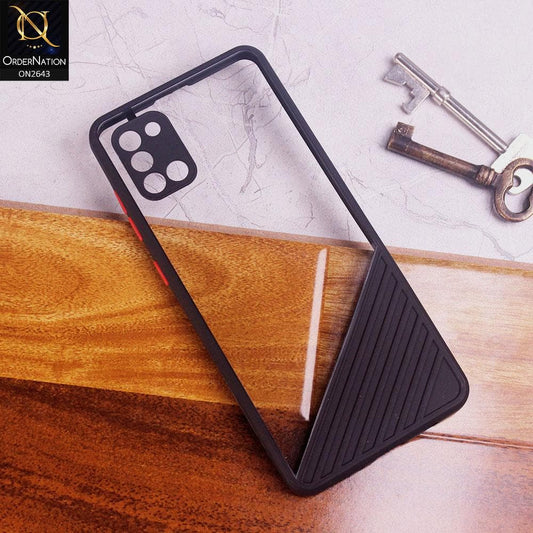 Samsung Galaxy A31 Cover - Black - New Stylish Dual Touch Transparent Soft Triangle Case