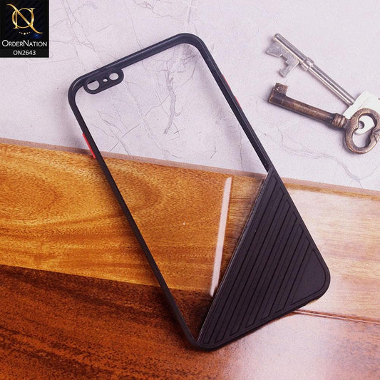 iPhone 6s Plus / 6 Plus Cover - Black - New Stylish Dual Touch Transparent Soft Triangle Case