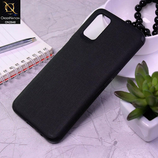 Oppo A92 Cover - Black -  Jeans Texture 3D Camera Soft Tpu Case