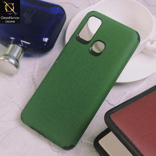 Infinix Hot 9 Play Cover - Green - Jeans Texture 3D Camera Soft Tpu Case