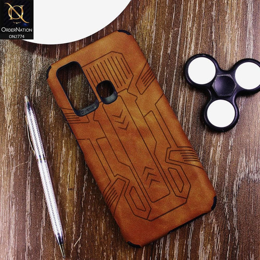 Vivo Y30 Cover - Brown - Soft Synthetic Leather TPU 3D Camera Case