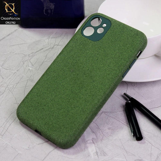 iPhone 11 Cover - Green - Luxury Fabric Jeans Texture Camera Protection Case