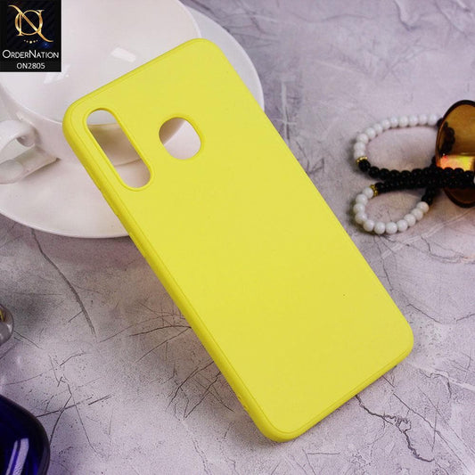 Samsung Galaxy A20 Cover - Yellow - Soft Silicone Candy Color HQ Silica Gel Shockproof Matte Case
