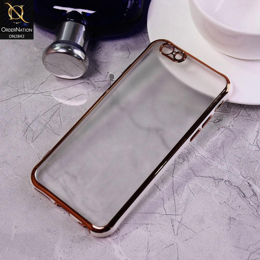 iPhone 6S / 6 Cover - White - Electroplating Semi Transparent Soft Color Border Back Shell Case