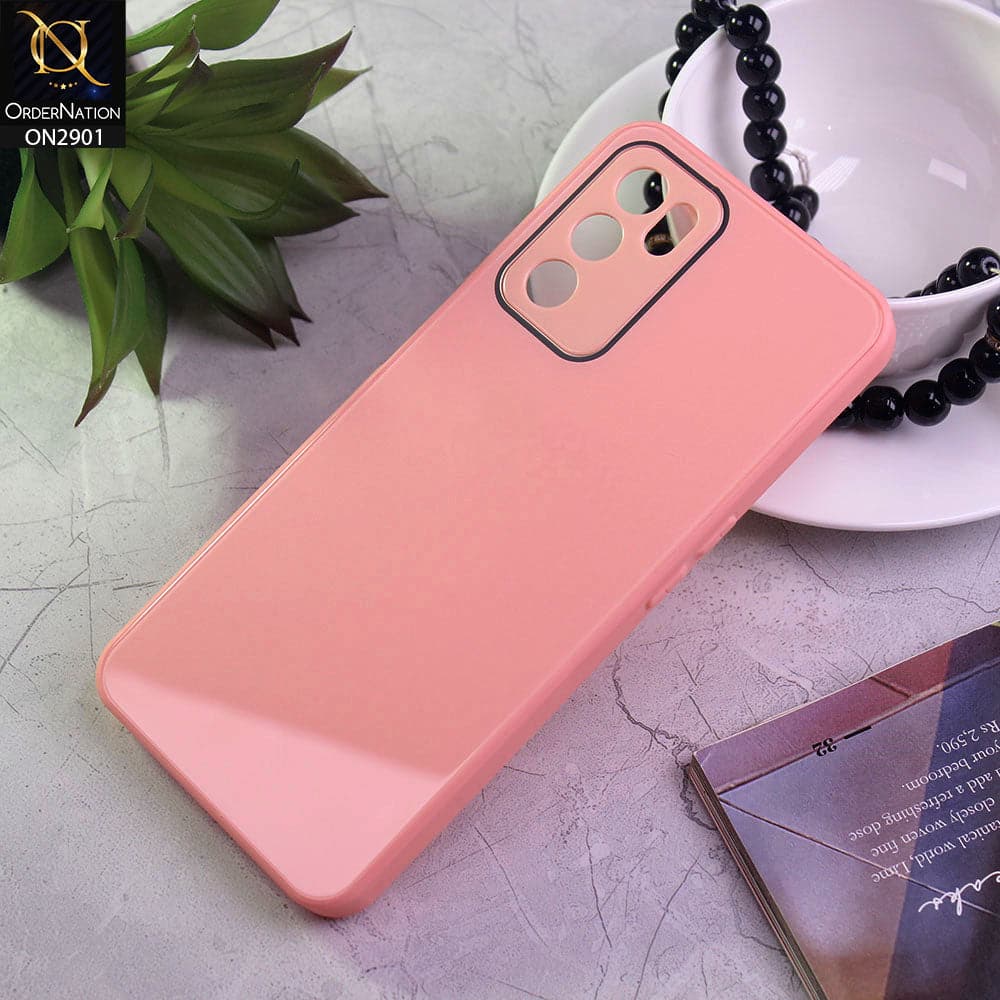 Oppo A16 Cover Peach New Glossy Shine Soft Borders Camera